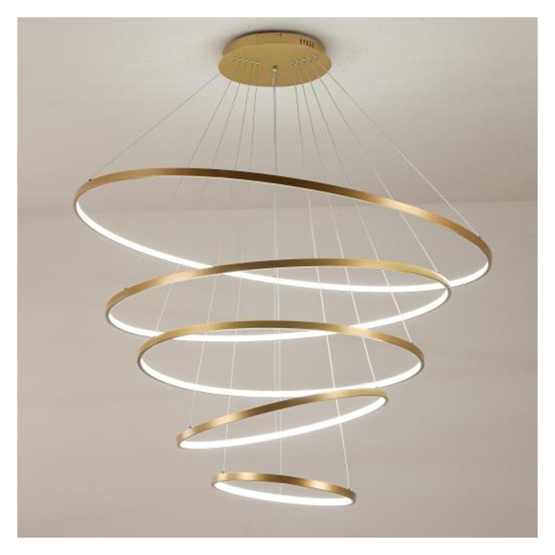 Large 4 Rings 5 Rings Black White Gold Pendant Light Modern Design