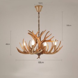 4 Light Rustic Artistic Retro Antler Antique Chandelier