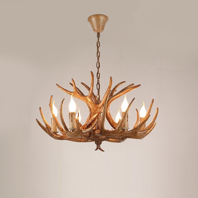 6 Light Rustic Artistic Retro Antler Antique Chandelier