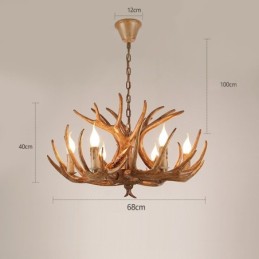 6 Light Rustic Artistic Retro Antler Antique Chandelier