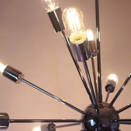 Chandelier Modern Globe Living Pendant Dining Shopping Store Night Metal Chrome