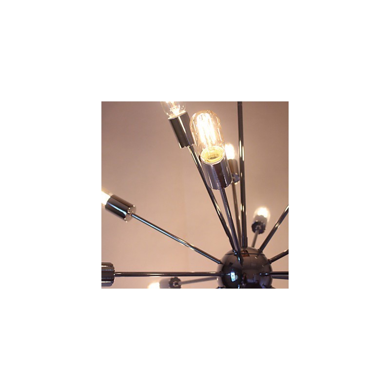 Chandelier Modern Globe Living Pendant Dining Shopping Store Night Metal Chrome