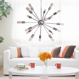 Chandelier Modern Globe Living Pendant Dining Shopping Store Night Metal Chrome