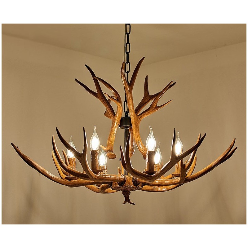 6 Light Rustic Artistic Retro Antler Antique Chandelier