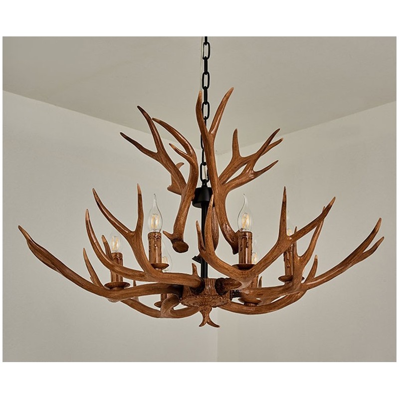 6 Light Rustic Artistic Retro Antler Antique Chandelier