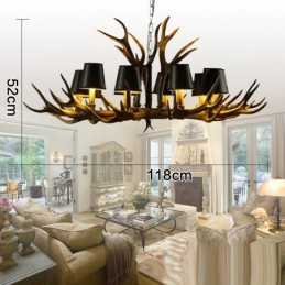Retro Antler Antique Chandelier with Shades