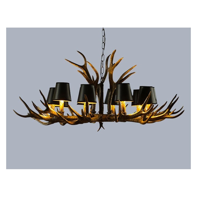 Retro Antler Antique Chandelier with Shades