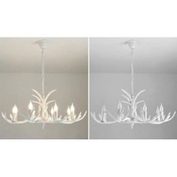 8 Light White Rustic Artistic Retro Antler Antique Chandelier