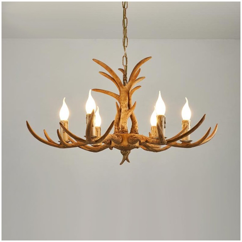 6 Light Rustic Artistic Retro Antler Antique Chandelier