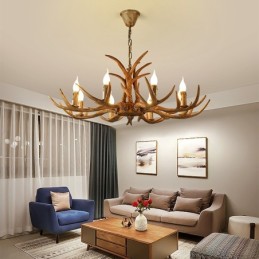 8 Light Rustic Artistic Retro Antler Antique Chandelier