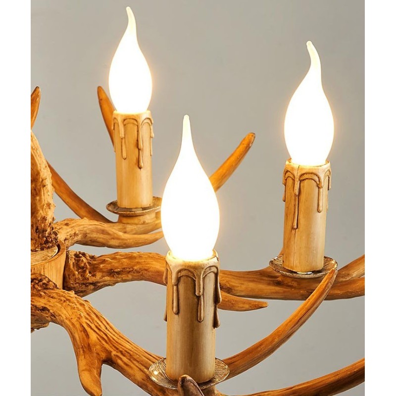 8 Light Rustic Artistic Retro Antler Antique Chandelier