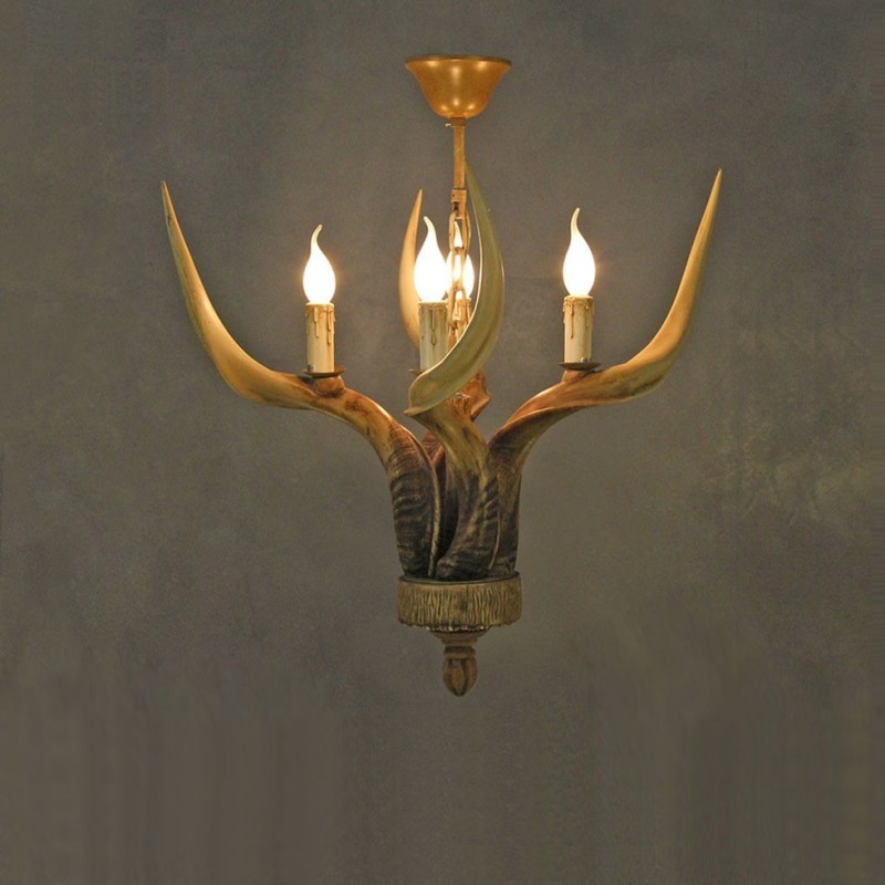 4 Light Rustic Artistic Retro Antler Antique Chandelier