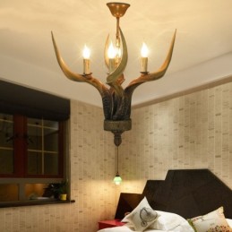4 Light Rustic Artistic Retro Antler Antique Chandelier