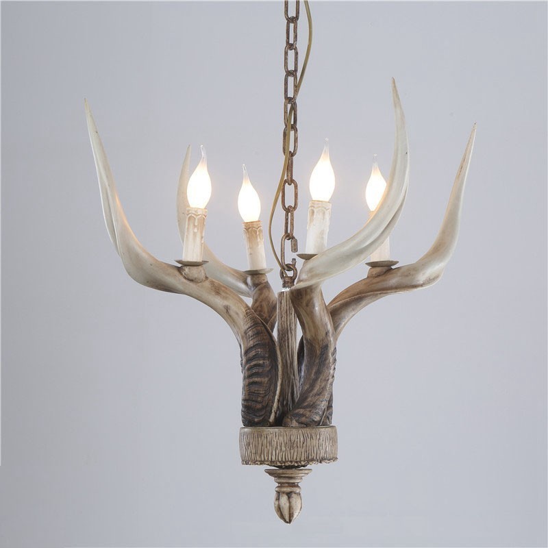4 Light Rustic Artistic Retro Antler Antique Chandelier
