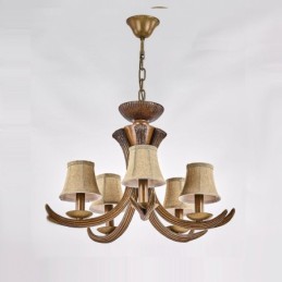 5 Light Rustic Artistic Retro Antler Antique Chandelier with Shades