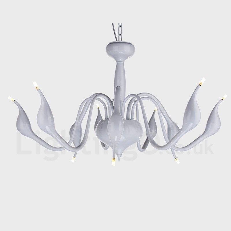 9 Light Modern Contemporary Electroplated Metal Chandelier