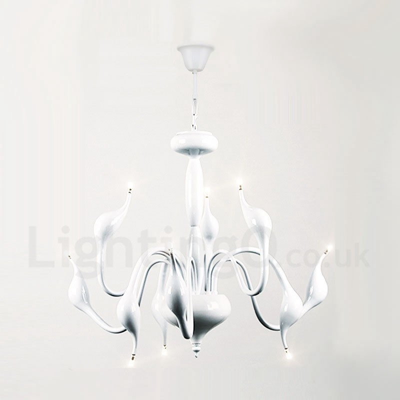 9 Light Modern Contemporary Electroplated Metal Chandelier