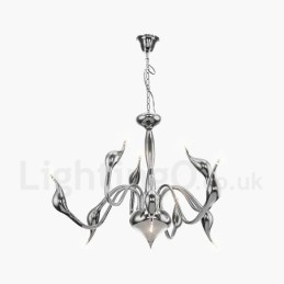 9 Light Modern Contemporary Electroplated Metal Chandelier