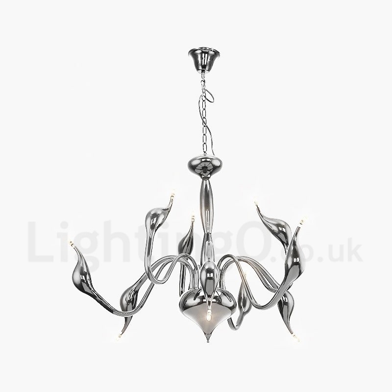 9 Light Modern Contemporary Electroplated Metal Chandelier