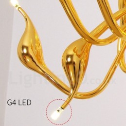 12 Light Modern Swan Gold Metal Chandelier Pendant Light