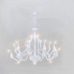 24 Lights Modern Swan Chandelier Light G4 White Plating