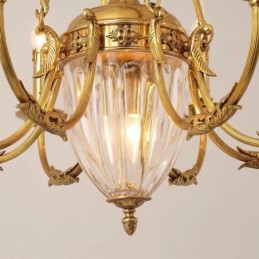 Luxury French All Copper Crystal Chandelier Lamp Dining luminaire Chandelier