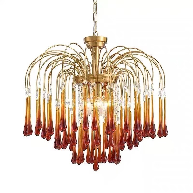 Water Drop Glass Chandelier luminaire