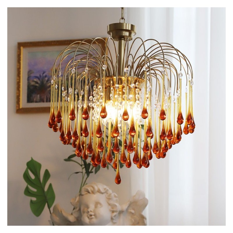 Water Drop Glass Chandelier luminaire