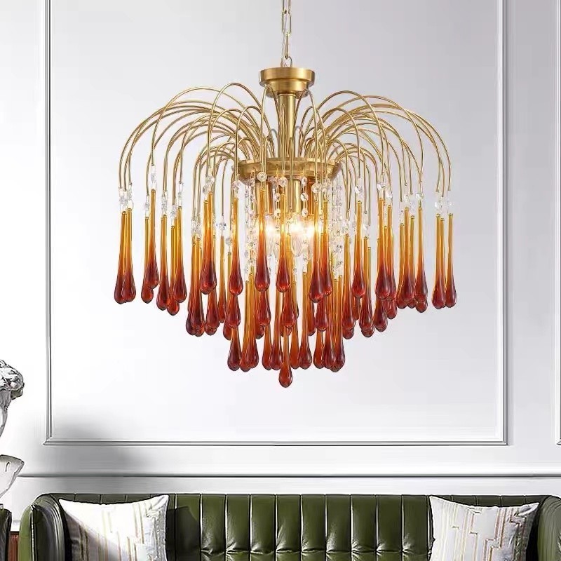 Water Drop Glass Chandelier luminaire