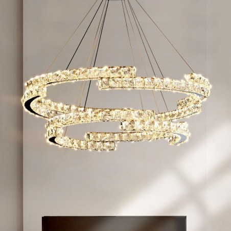 Round Crystal Pendant Light Luxury K9 Crystal Indoor Ceiling Luminaire
