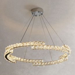 Round Crystal Pendant Light Luxury K9 Crystal Indoor Ceiling Luminaire