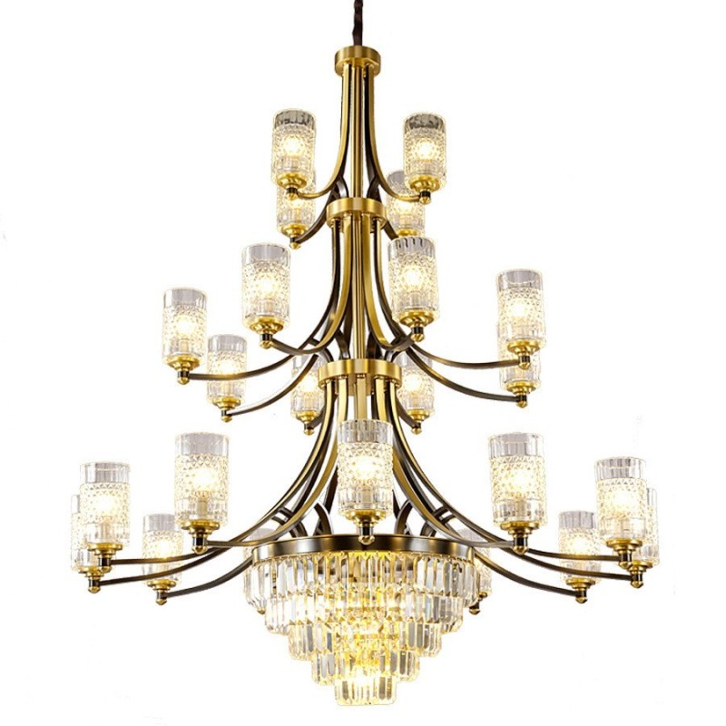 Big Luxury Copper Crystal Chandelier for 12+8+4 Light Holder