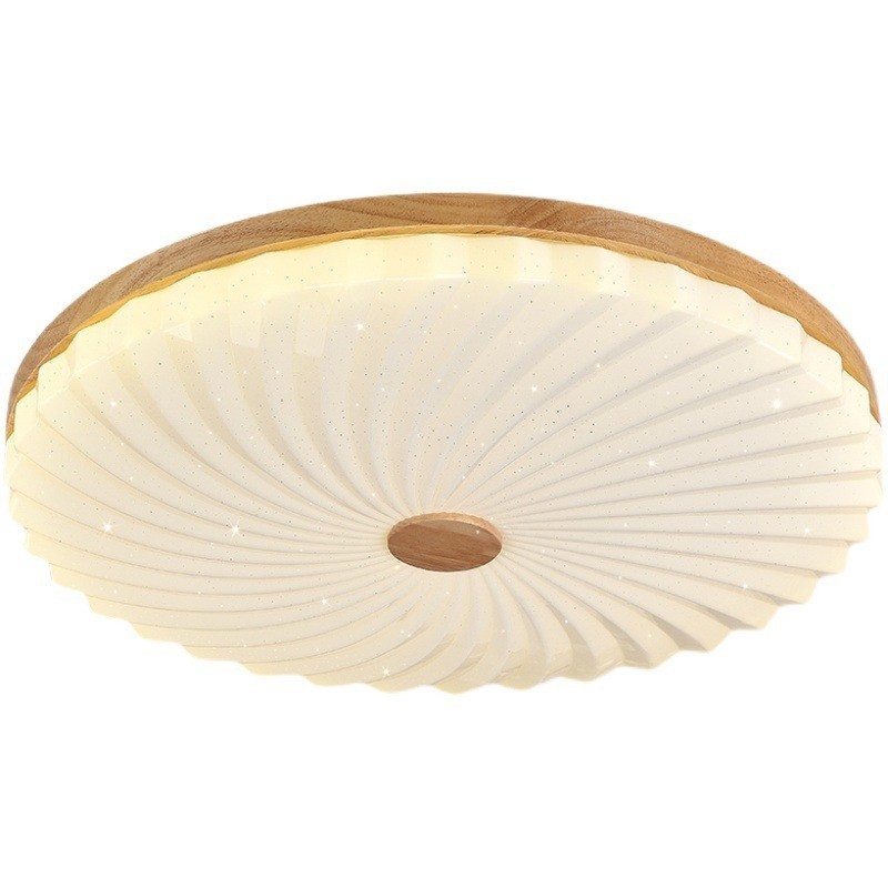 Nordic Round Simple Modern Solid Wood Flush Mounted Ceiling Light