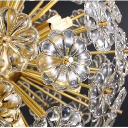 Nordic Spherical Brass Dandelion Crystal Pendant Light