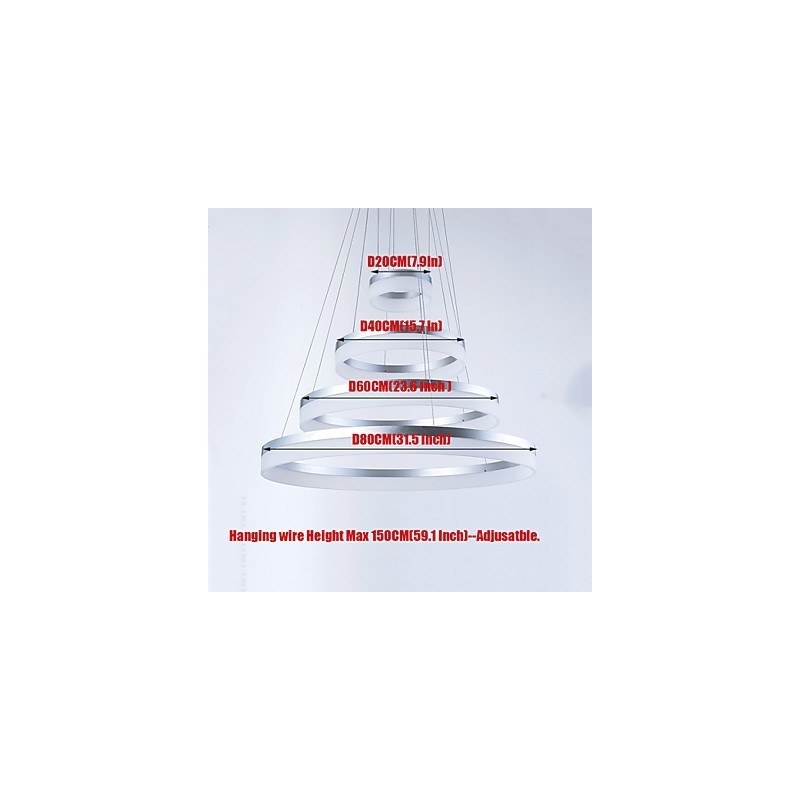 Acrylic Chandelier Ring Pendant Light Lighting Fixtures with