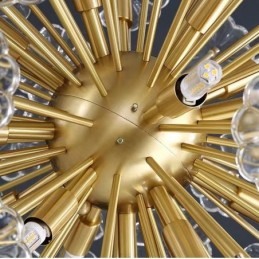 Nordic Spherical Brass Dandelion Crystal Pendant Light