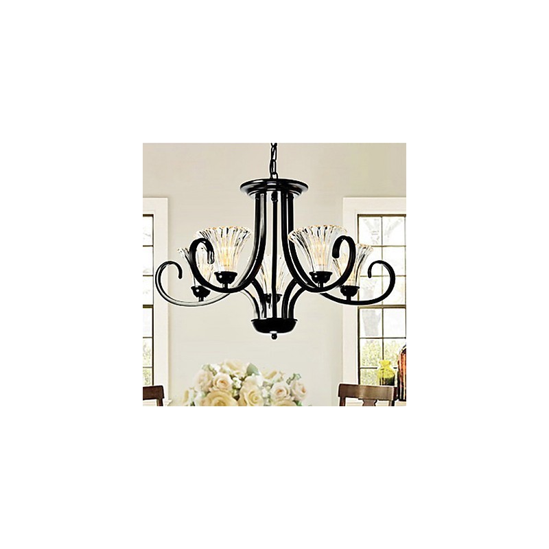 European Style Vintage 5 Light Chandelier With Horned Arm