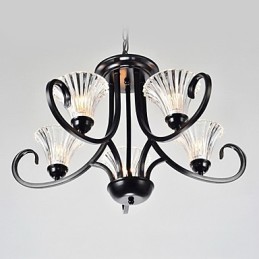 European Style Vintage 5 Light Chandelier With Horned Arm