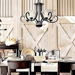 European Style Vintage 5 Light Chandelier With Horned Arm