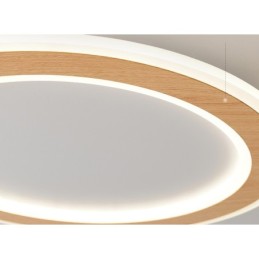 Round Wood Modern Flush Mount Ceiling Light Indoor Lighting Fixture