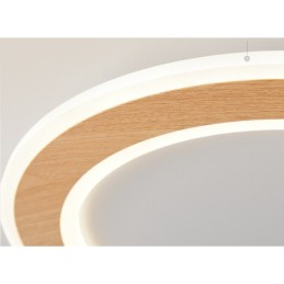 Round Wood Modern Flush Mount Ceiling Light Indoor Lighting Fixture