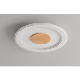 Round Wood Modern Flush Mount Ceiling Light Indoor Lighting Fixture