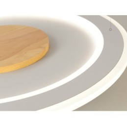 Round Wood Modern Flush Mount Ceiling Light Indoor Lighting Fixture