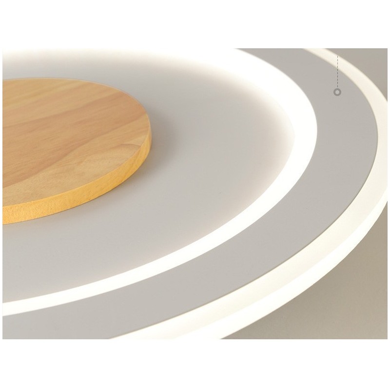 Round Wood Modern Flush Mount Ceiling Light Indoor Lighting Fixture