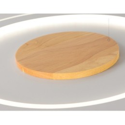 Round Wood Modern Flush Mount Ceiling Light Indoor Lighting Fixture