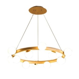 Nordic Ring Simple Modern Wood Pendant Chandelier with Bean Shades