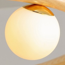 Nordic Ring Simple Modern Wood Pendant Chandelier with Bean Shades