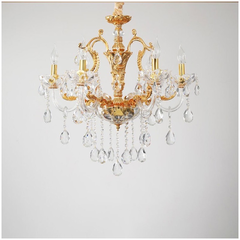 6 Light 8 Light Luxury Gold Colour Crystal Candle Chandelier
