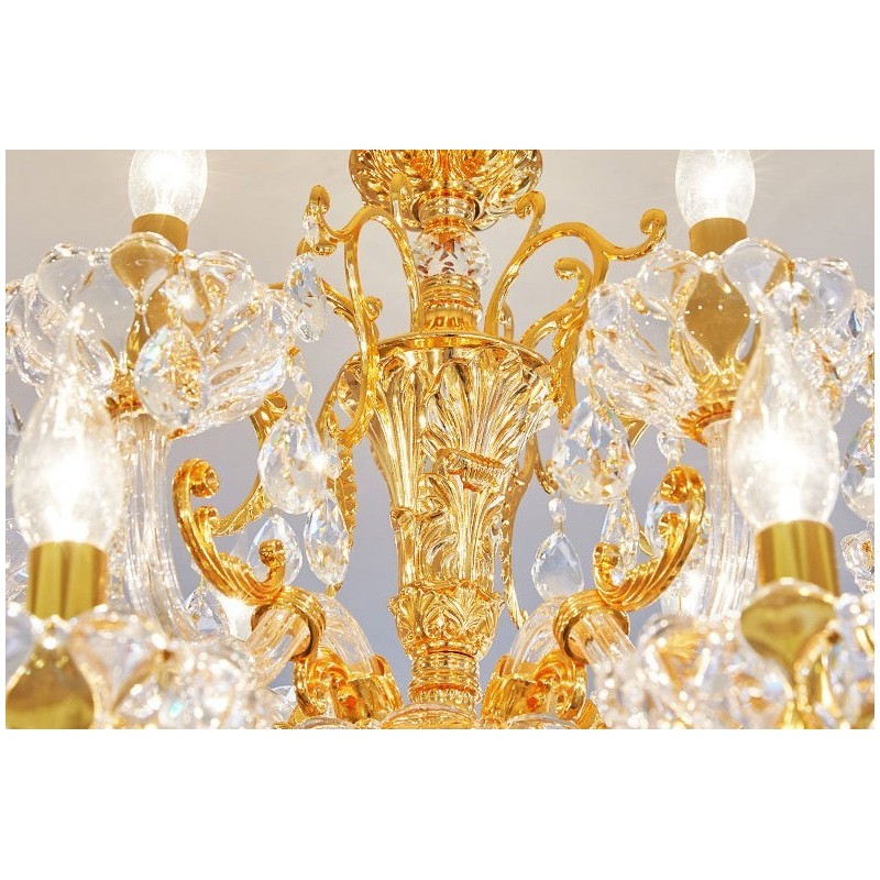 6 Light 8 Light Luxury Gold Colour Crystal Candle Chandelier