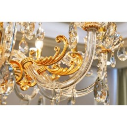 6 Light 8 Light Luxury Gold Colour Crystal Candle Chandelier